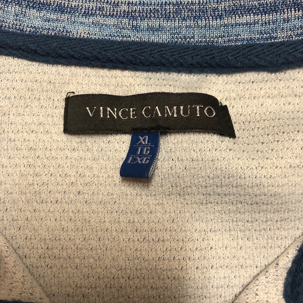 Vince Camuto Blue Short Sleeve Zip Up Polo Shirt - Picture 7 of 9